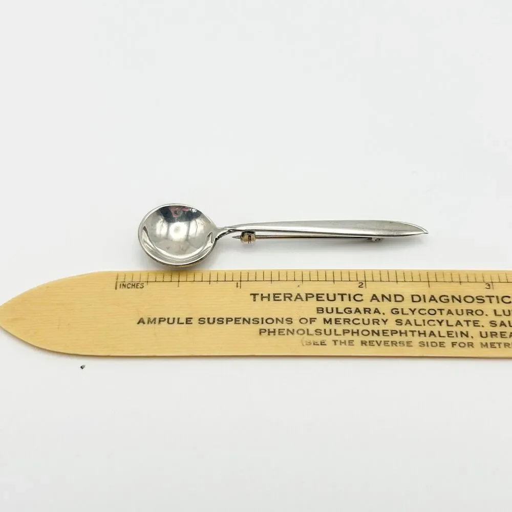 Vintage Sterling Silver Spoon Cutlery Brooch